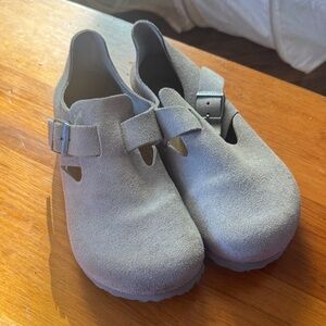 Like-new Birkenstock London Clogs Stone Coin